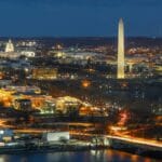 Top view scene of Washington DC down town which can see United states Capitol, washington