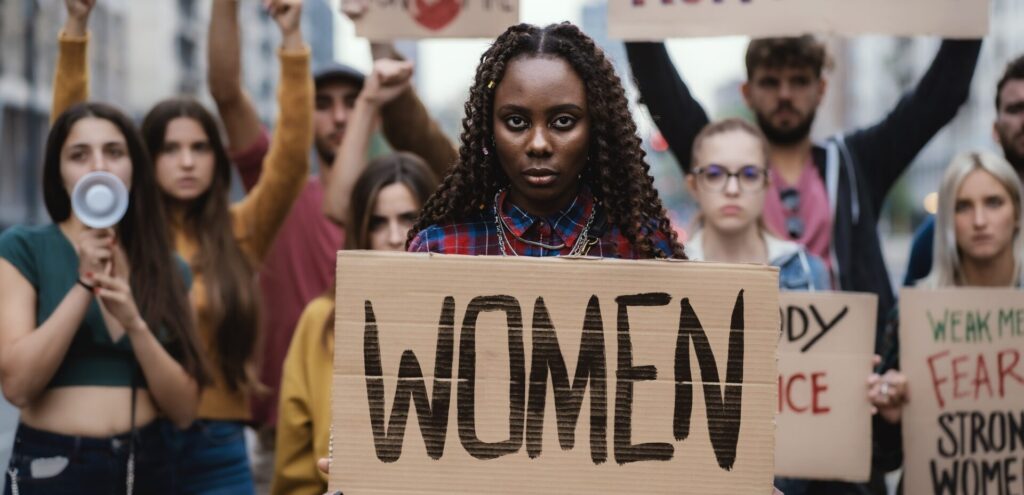 protesters marched (not shown) for women rights after Supreme Court abortion ruling